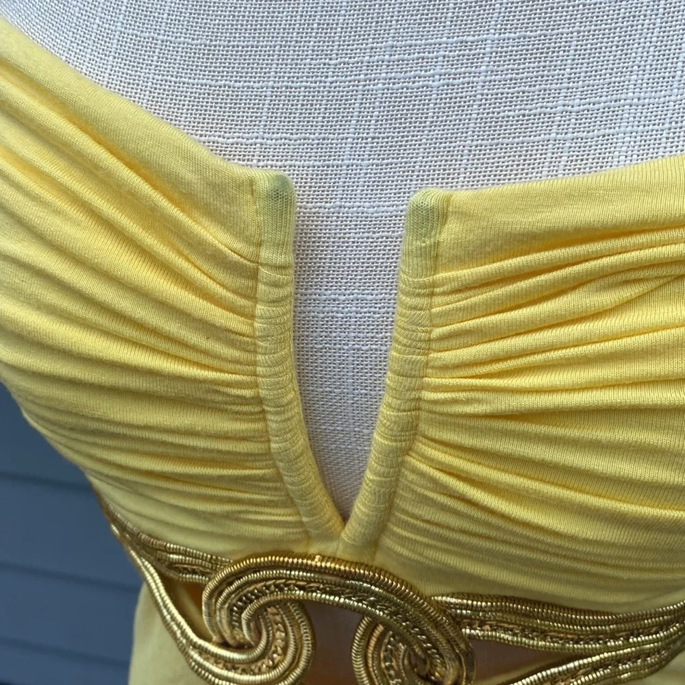 Sky brand yellow embellished strapless maxi dress - Picture 3 of 10